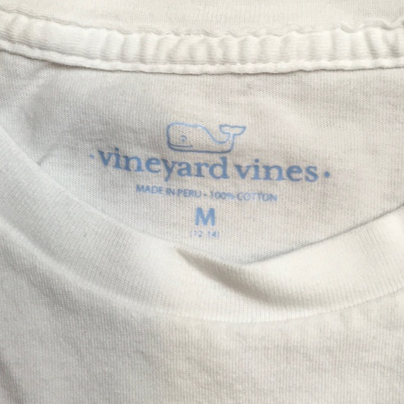 Vineyard Vines Whale Boys Long Sleeve Tee Shirt in White with Blue - Picture 3 of 5